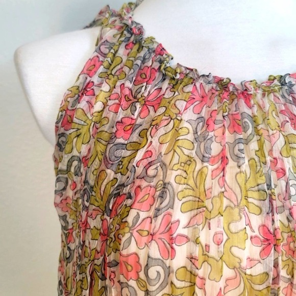 RINA DHAKA ANTHROPOLOGIE SILK EMBROIDERED & BEADED SLEEVELESS GATHERED DRESS XS - Picture 8 of 10